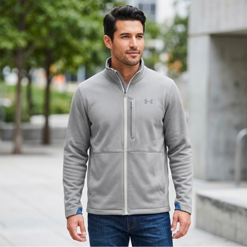 Under Armour ColdGear Infrared Full Zip Jacket Mens 3XL Grey Bronze Loose Fit